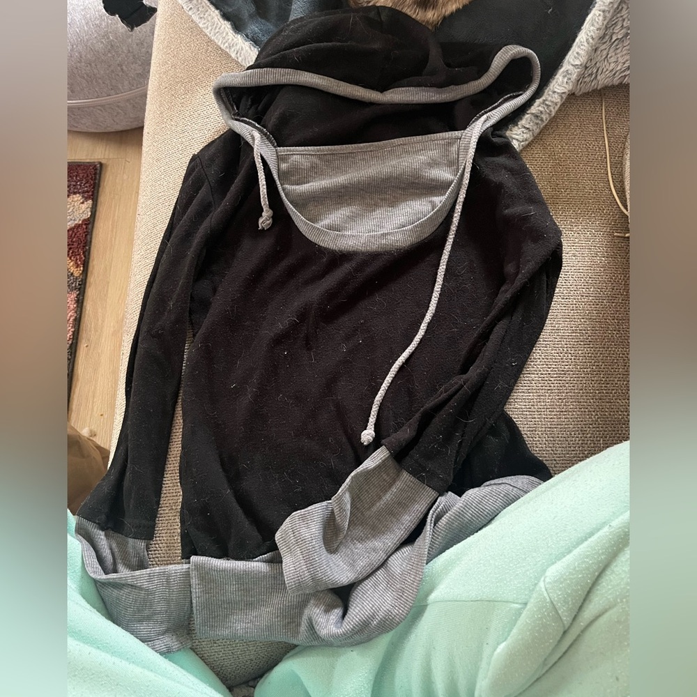 Black hoodie with built in shirt